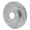 E-Line Drilled & Slotted Silver Brake Rotor, 1999-2002 GM, Position: Front Left - image 1
