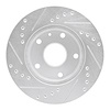 E-Line Drilled & Slotted Silver Brake Rotor, 1999-2002 GM, Position: Front Right - image 1