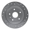 E-Line Drilled & Slotted Silver Brake Rotor, 1999-2002 GM, Position: Rear Left - image 2