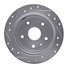 E-Line Drilled & Slotted Silver Brake Rotor, 1999-2002 GM, Position: Rear Right - image 1
