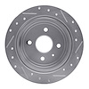 E-Line Drilled & Slotted Silver Brake Rotor, 1999-2002 GM, Position: Rear Left - image 1