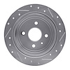 E-Line Drilled & Slotted Silver Brake Rotor, 1999-2002 GM, Position: Rear Right - image 1