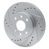 E-Line Drilled & Slotted Silver Brake Rotor, 2000-2002 GM, Position: Front Left - image 2