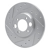 E-Line Drilled & Slotted Silver Brake Rotor, 1962-1987 Jaguar, Position: Rear Left