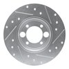 E-Line Drilled & Slotted Silver Brake Rotor, 1962-1987 Jaguar, Position: Rear Left - image 4