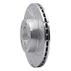 E-Line Drilled & Slotted Silver Brake Rotor, 1971-1997 Jaguar, Position: Front Right - image 1