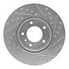 E-Line Drilled & Slotted Silver Brake Rotor, 1986-1989 Jaguar, Position: Front Left