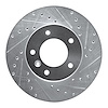 E-Line Drilled & Slotted Silver Brake Rotor, 1986-1989 Jaguar, Position: Front Right - image 1