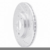 E-Line Drilled & Slotted Silver Brake Rotor, 1983-1993 Jaguar, Position: Rear Right - image 1