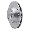 E-Line Drilled & Slotted Silver Brake Rotor, 1990-1997 Jaguar, Position: Front Left - image 1