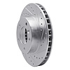 E-Line Drilled & Slotted Silver Brake Rotor, 1990-1997 Jaguar, Position: Front Right - image 1