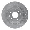 E-Line Drilled & Slotted Silver Brake Rotor, 1990-1995 Jaguar, Position: Rear Left - image 3