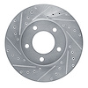 E-Line Drilled & Slotted Silver Brake Rotor, 1993-1994 Jaguar, Position: Front Left - image 1