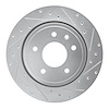 E-Line Drilled & Slotted Silver Brake Rotor, 1995-2006 Jaguar, Position: Rear Right - image 1