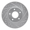 E-Line Drilled & Slotted Silver Brake Rotor, 1997-2003 Jaguar, Position: Front Right - image 4