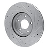 E-Line Drilled & Slotted Silver Brake Rotor, 1998-2006 Jaguar, Position: Front Left - image 1