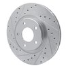 E-Line Drilled & Slotted Silver Brake Rotor, 1998-2006 Jaguar, Position: Front Left - image 2