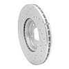 E-Line Drilled & Slotted Silver Brake Rotor, 1998-2006 Jaguar, Position: Front Right - image 1