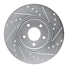 E-Line Drilled & Slotted Silver Brake Rotor, 2001-2008 Fits Multiple Makes/Models, Position: Front Left - image 1