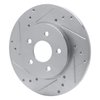 E-Line Drilled & Slotted Silver Brake Rotor, 2001-2008 Fits Multiple Makes/Models, Position: Rear Left - image 2