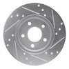 E-Line Drilled & Slotted Silver Brake Rotor, 2001-2008 Fits Multiple Makes/Models, Position: Rear Left - image 4