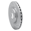 E-Line Drilled & Slotted Silver Brake Rotor, 2000-2006 Jaguar, Position: Front Right - image 1