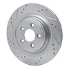 E-Line Drilled & Slotted Silver Brake Rotor, 2006-2015 Jaguar, Position: Rear Left - image 1