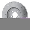 E-Line Drilled & Slotted Silver Brake Rotor, 2006-2010 Jaguar, Position: Front Left - image 1