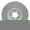 E-Line Drilled & Slotted Silver Brake Rotor, 2006-2021 Jaguar, Position: Front Left - image 1