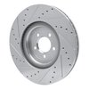 E-Line Drilled & Slotted Silver Brake Rotor, 2006-2021 Jaguar, Position: Front Right - image 2
