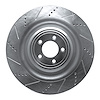 E-Line Drilled & Slotted Silver Brake Rotor, 2008-2009 Jaguar, Position: Right Front - image 1