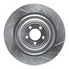 E-Line Drilled & Slotted Silver Brake Rotor, 2008-2009 Jaguar, Position: Left Front - image 1