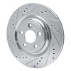 E-Line Drilled & Slotted Silver Brake Rotor, 2014-2021 Jaguar, Position: Rear Left - image 1