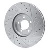 E-Line Drilled & Slotted Silver Brake Rotor, 2003-2005 Jaguar, Position: Front Left - image 3