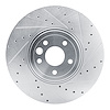 E-Line Drilled & Slotted Silver Brake Rotor, Fits Select Jaguar, Position: Front Right - image 1