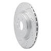 E-Line Drilled & Slotted Silver Brake Rotor, 2017-2020 Fits Multiple Makes/Models, Position: Rear Left - image 1