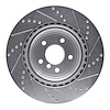 E-Line Drilled & Slotted Silver Brake Rotor, Fits Select Jaguar, Position: Rear Left - image 1