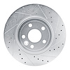 E-Line Drilled & Slotted Silver Brake Rotor, 2017-2019 Fits Multiple Makes/Models, Position: Front Right - image 1