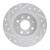 E-Line Drilled & Slotted Silver Brake Rotor, 1998-2003 Kia/Hyundai/Genesis, Position: Rear Right - image 1