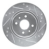 E-Line Drilled & Slotted Silver Brake Rotor, 2001-2003 Kia/Hyundai/Genesis, Position: Front Left - image 1