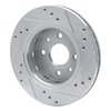 E-Line Drilled & Slotted Silver Brake Rotor, 2001-2003 Kia/Hyundai/Genesis, Position: Front Left - image 4