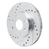 E-Line Drilled & Slotted Silver Brake Rotor, 1994-2000 Kia/Hyundai/Genesis, Position: Front Left - image 2