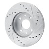 E-Line Drilled & Slotted Silver Brake Rotor, 1994-2000 Kia/Hyundai/Genesis, Position: Front Left - image 4