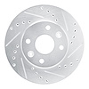 E-Line Drilled & Slotted Silver Brake Rotor, 1994-2000 Kia/Hyundai/Genesis, Position: Front Right - image 1