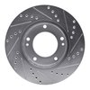 E-Line Drilled & Slotted Silver Brake Rotor, 2003-2006 Kia/Hyundai/Genesis, Position: Front Left - image 3