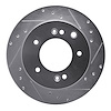 E-Line Drilled & Slotted Silver Brake Rotor, 2003-2006 Kia/Hyundai/Genesis, Position: Rear Right - image 1