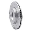 E-Line Drilled & Slotted Silver Brake Rotor, 2007-2009 Kia/Hyundai/Genesis, Position: Front Left - image 2