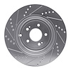 E-Line Drilled & Slotted Silver Brake Rotor, Fits Select Kia/Hyundai/Genesis, Position: Rear Right - image 1