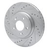 E-Line Drilled & Slotted Silver Brake Rotor, Fits Select Kia/Hyundai/Genesis, Position: Front Left - image 2