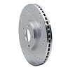 E-Line Drilled & Slotted Silver Brake Rotor, Fits Select Kia/Hyundai/Genesis, Position: Front Right - image 1